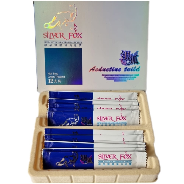 Женский возбудитель "Silver Fox" NEW, (Серебряная лиса), капли, 5 мл*12 саше