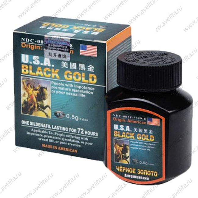 USA Black Gold или «Американское черное золото», для потенции 16 таблеток.